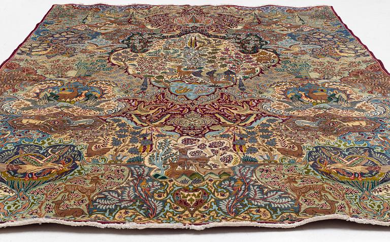 Rug, Figural Kashmar, approx. 387 x 293 cm.