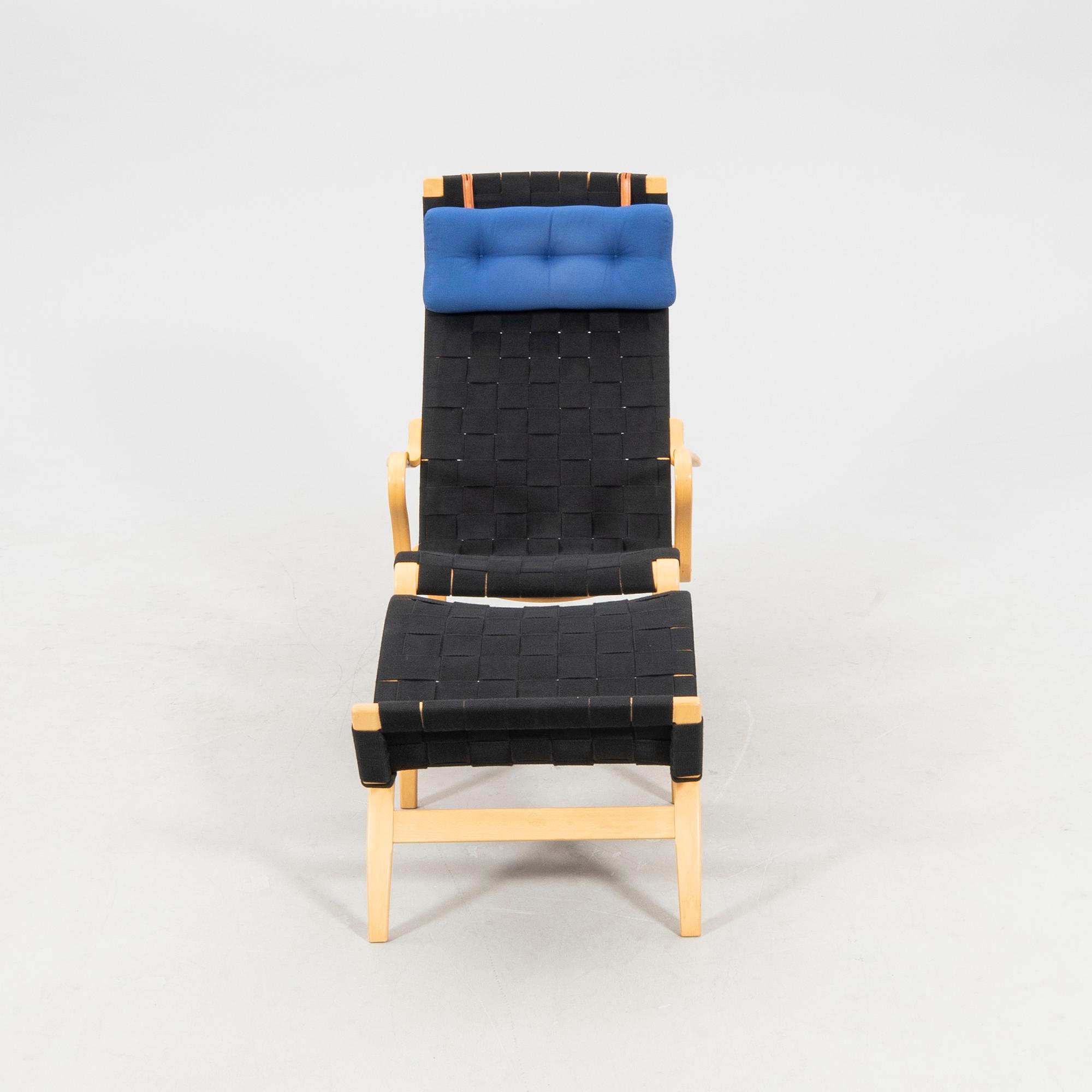 Bruno Mathsson, armchair with footstool "Pernilla" DUX 2000.