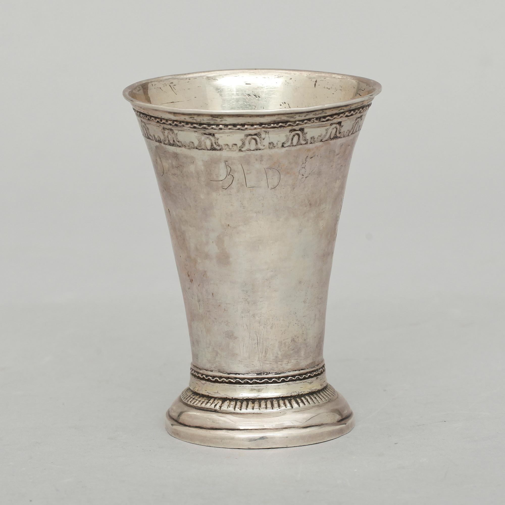 BÄGARE, silver. Carl Lemon dä(1729-1768) Uppsala. 83gr.