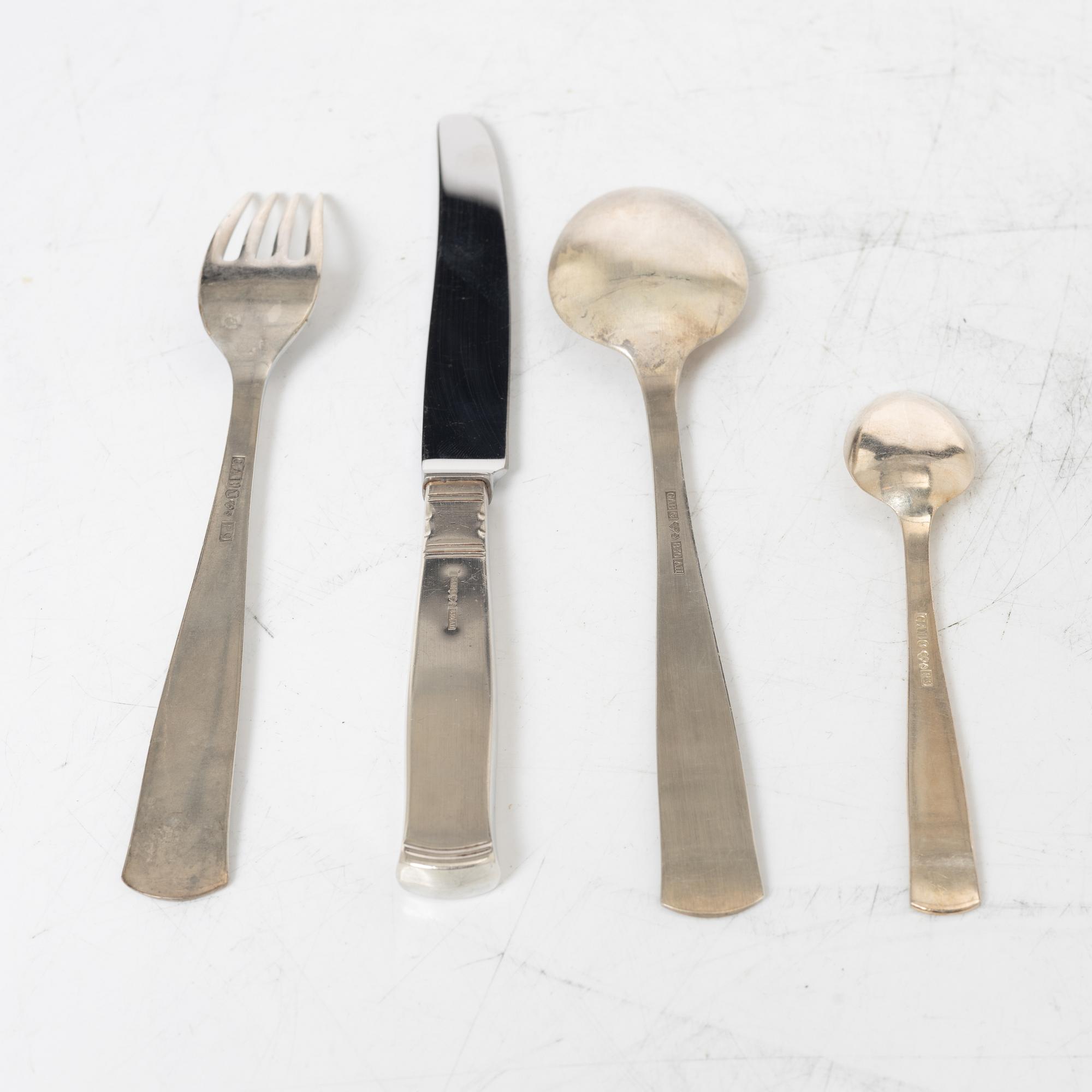 Jacob Ängman, bestickuppsättning, 42 delar, silver, "Rosenholm", GAB,