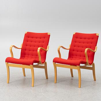 Bruno Mathsson, A pair of armchairs, "Mina", DUX, second half of the 20th century.