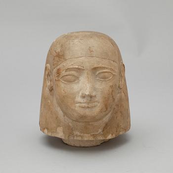 KANOPKÄRL, kalksten, Egypten troligen forntida och sentid 664-331 f Kr.