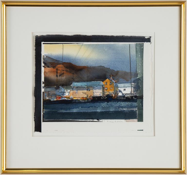 Lars Lerin, watercolour, signed.