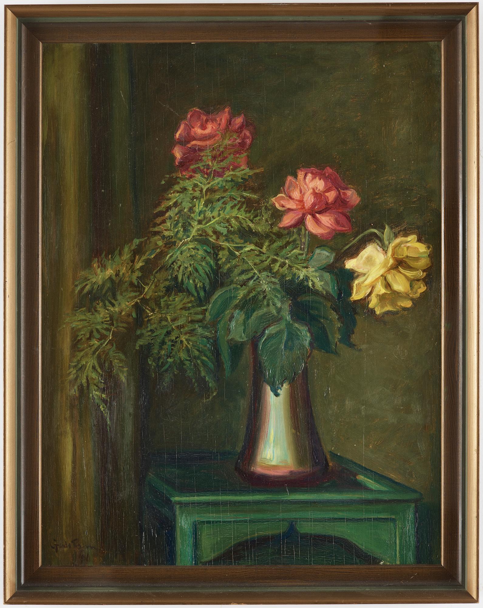 GERDA PALM, olja på pannå, signerad och daterad -40.