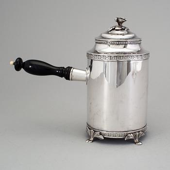 A Swedish 18th century silver coffee-pot, mark of Johan Ekholm, Stockholm 1797.