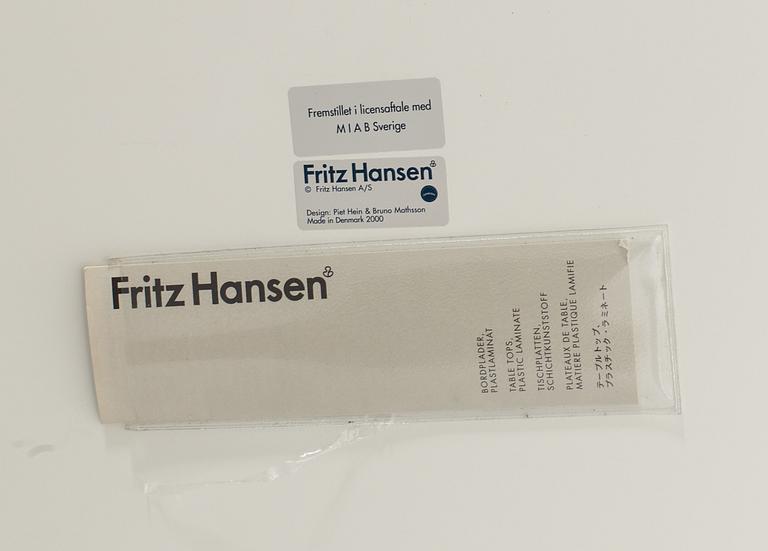 BRUNO MATHSSON OCH PIET HEIN, bord, "Superelips", Fritz Hansen, Danmark 1900-talets senare del.