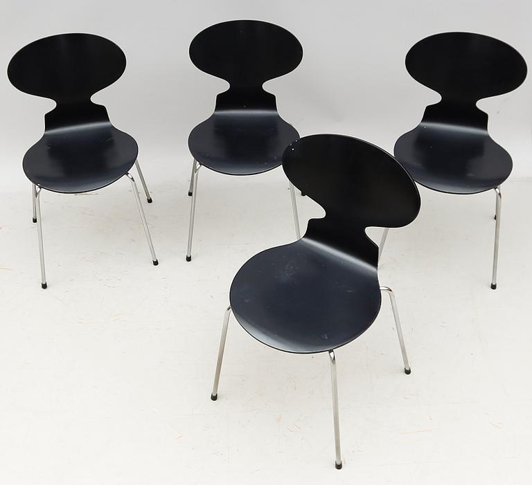 STOLAR, 4 st, "Myran", Arne Jacobsen, Fritz Hansen, 1900-talets andra hälft.