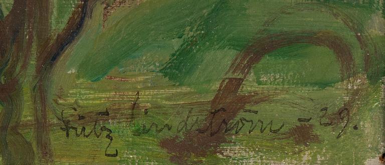 Fritz Lindström, oil on board, signed and dated -29.