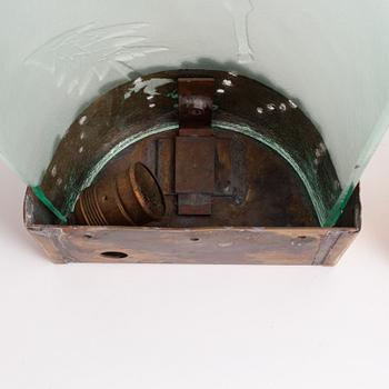 A Swedish Modern glass wall lamp, first half of the 20th Century.