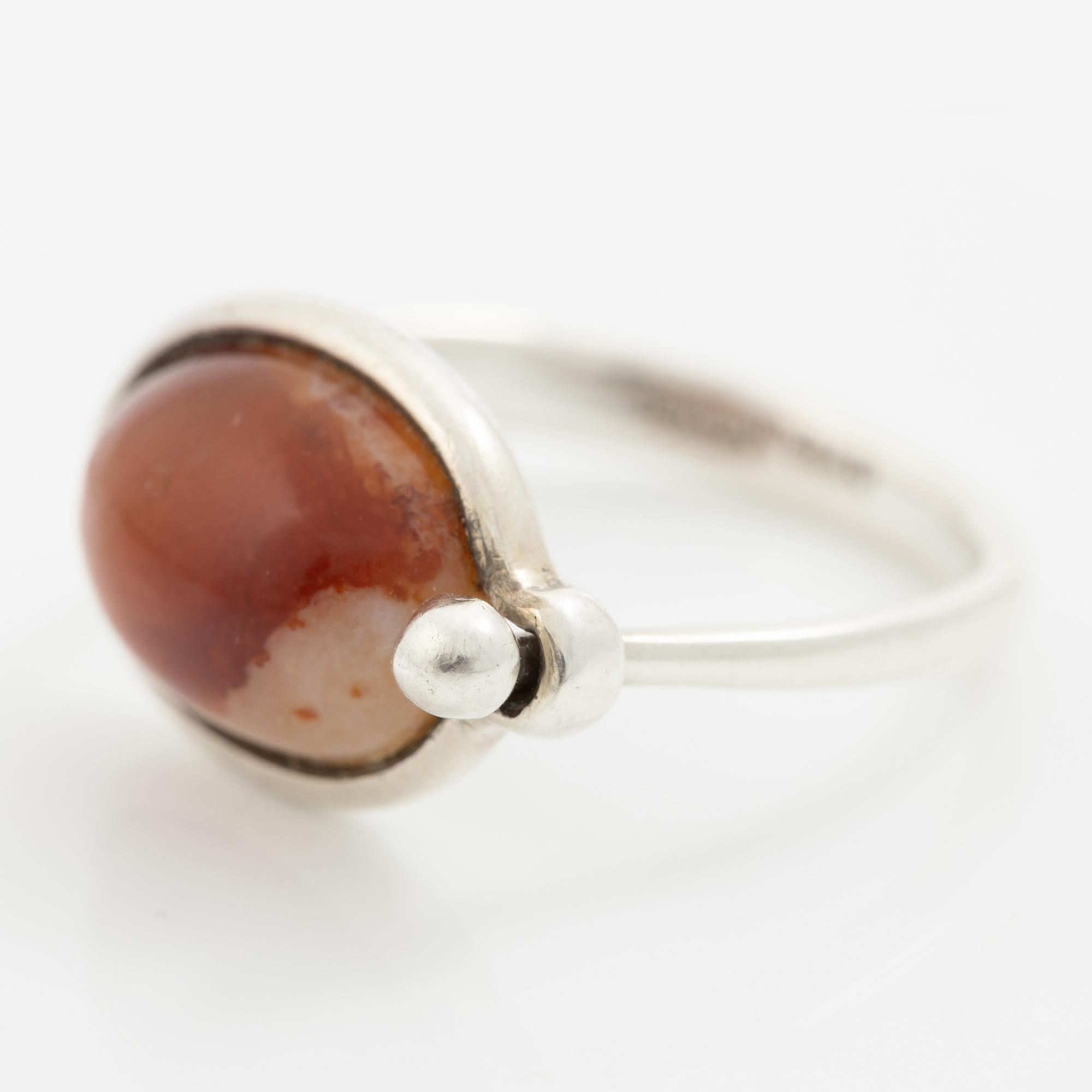 Vivianna Torun Bülow-Hübe, ring, sterling silver and jasper.