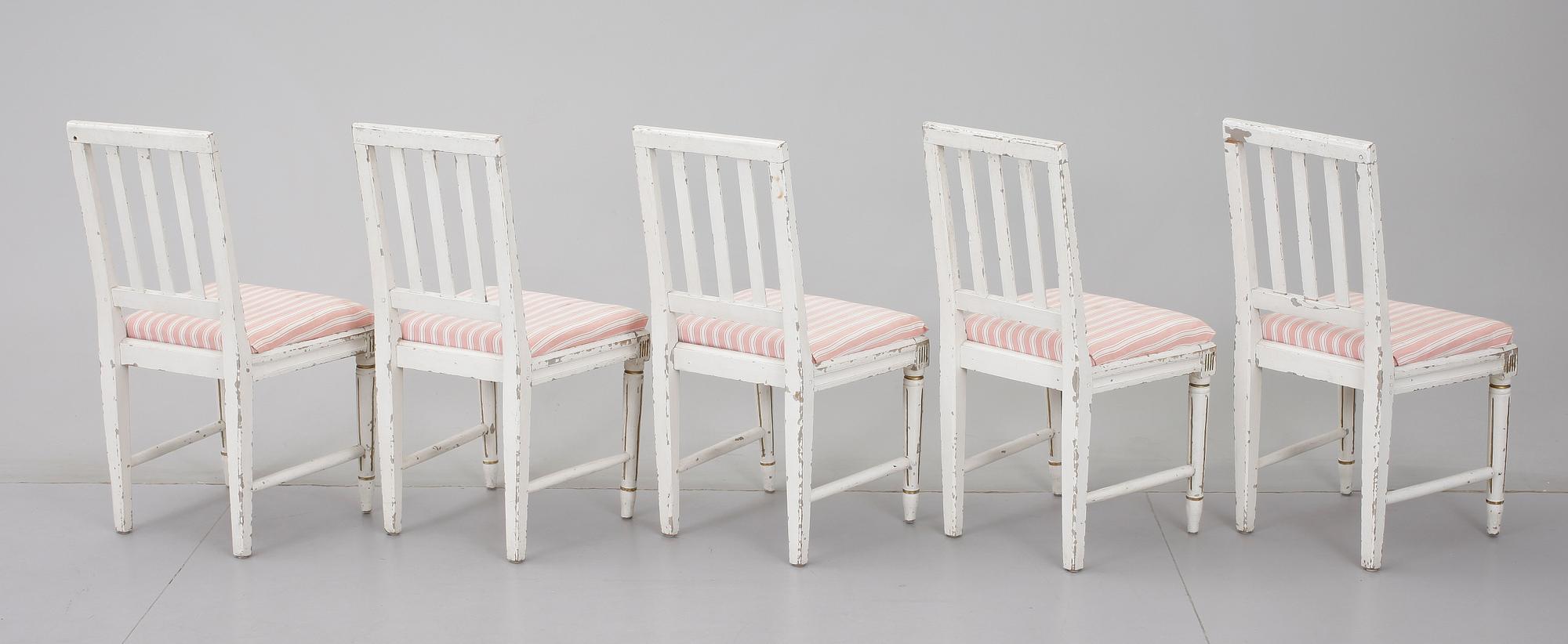 MÖBELGRUPP, 7 delar. Gustavianskt provinsarbete, omkring år 1800.