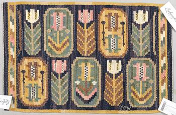 Märta Måås-Fjetterström, a textile, "Medaljongerna", flat weave, ca 40 x 62 cm, signed AB MMF.