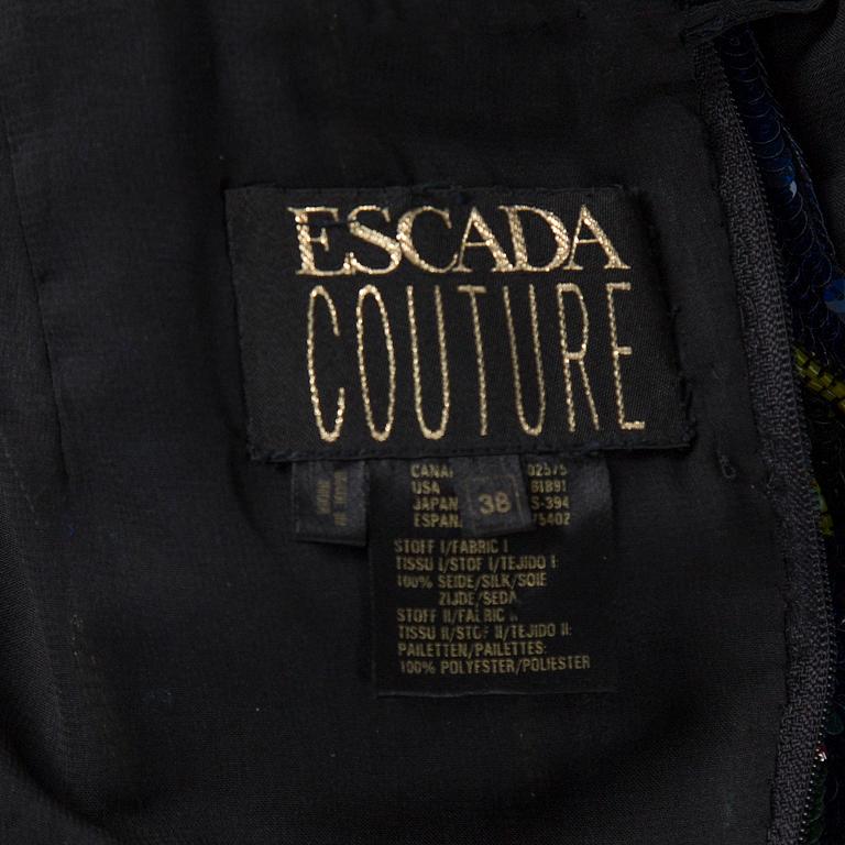 An Escada Couture sequin dress, size 38.