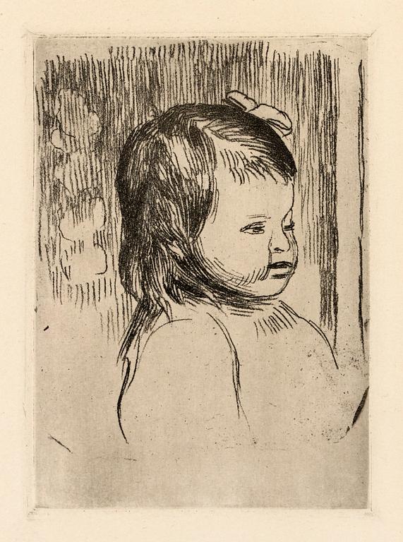 Pierre-Auguste Renoir, "Buste d'enfant tourné a droite".
