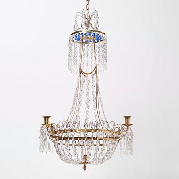 A late Gustavian circa 1800 five-light chandelier.