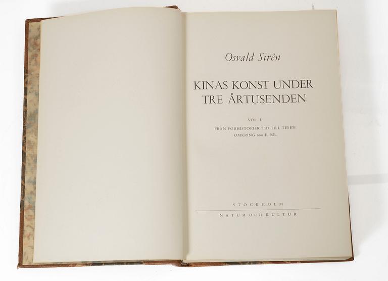 Two books by Osvald Siren, Kinas Konst under Tre Årtusenden, Vol I och II.