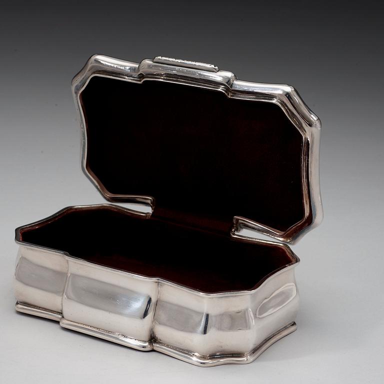 A Swedish mid 19th century silver casket, marks of Gustaf Möllenborg 1850.