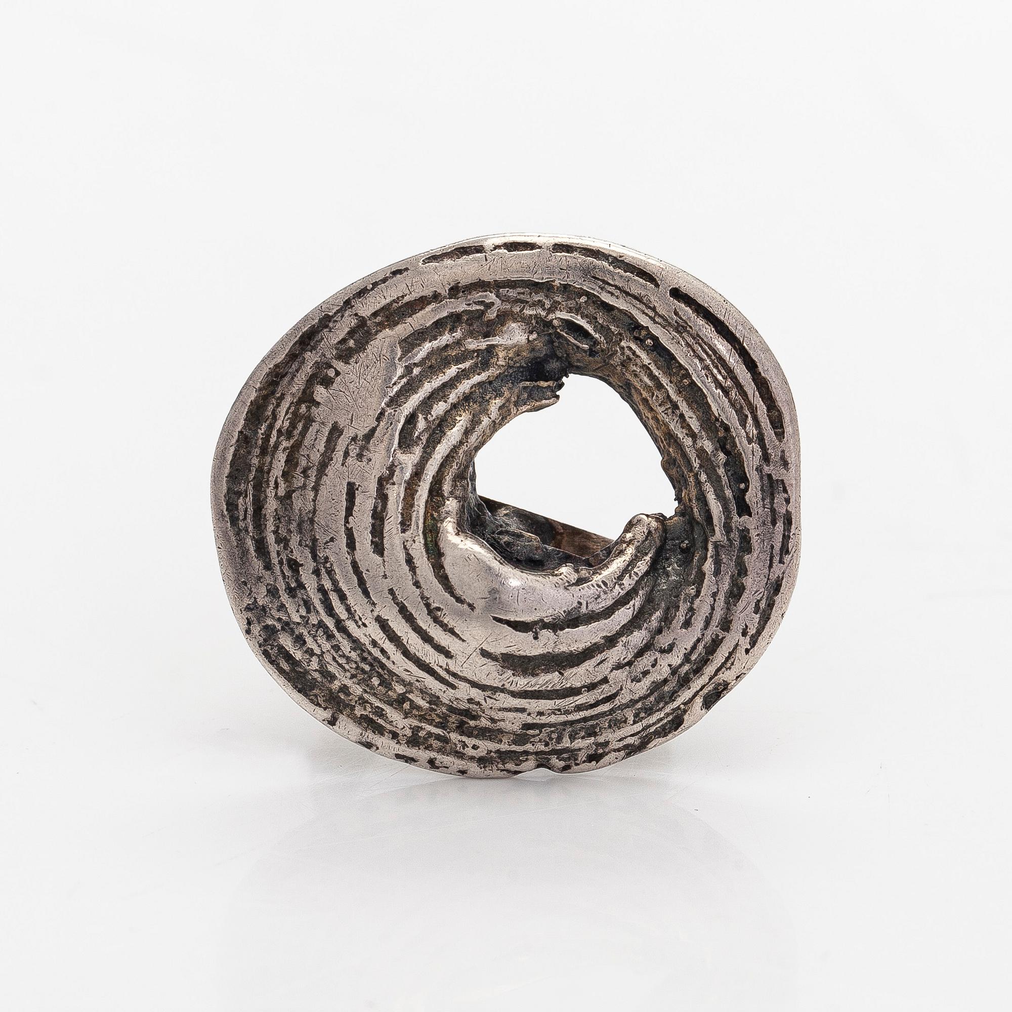Helky Juvonen, armband och ring, silver, 1970-tal.