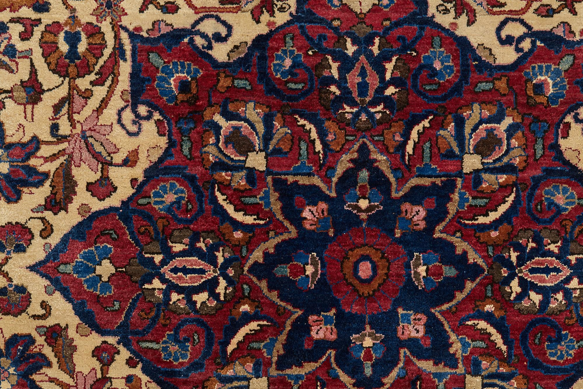 A RUG, semi-antique silk Kashan, ca 200 x 129 cm.