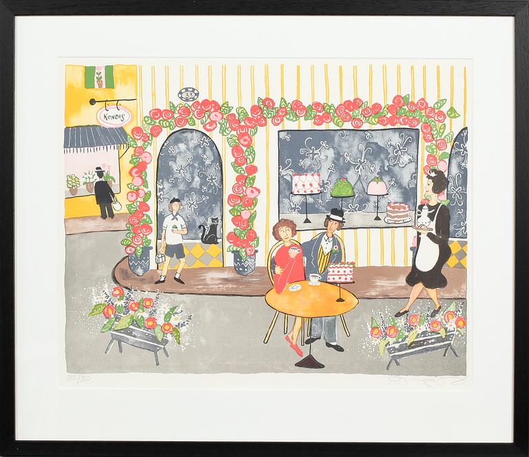 MARIKA LANG, litografi, signerad och numrerad 350/350.