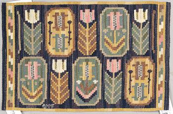 Märta Måås-Fjetterström,  a textile, "Medaljongerna", flat weave, ca 40 x 62 cm, signed AB MMF.