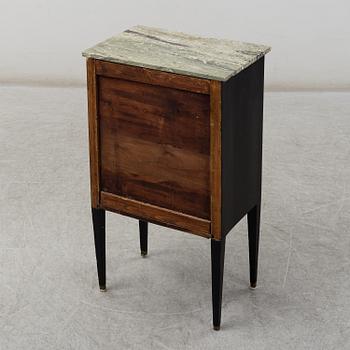 A 19th century gustavian style bedside table.