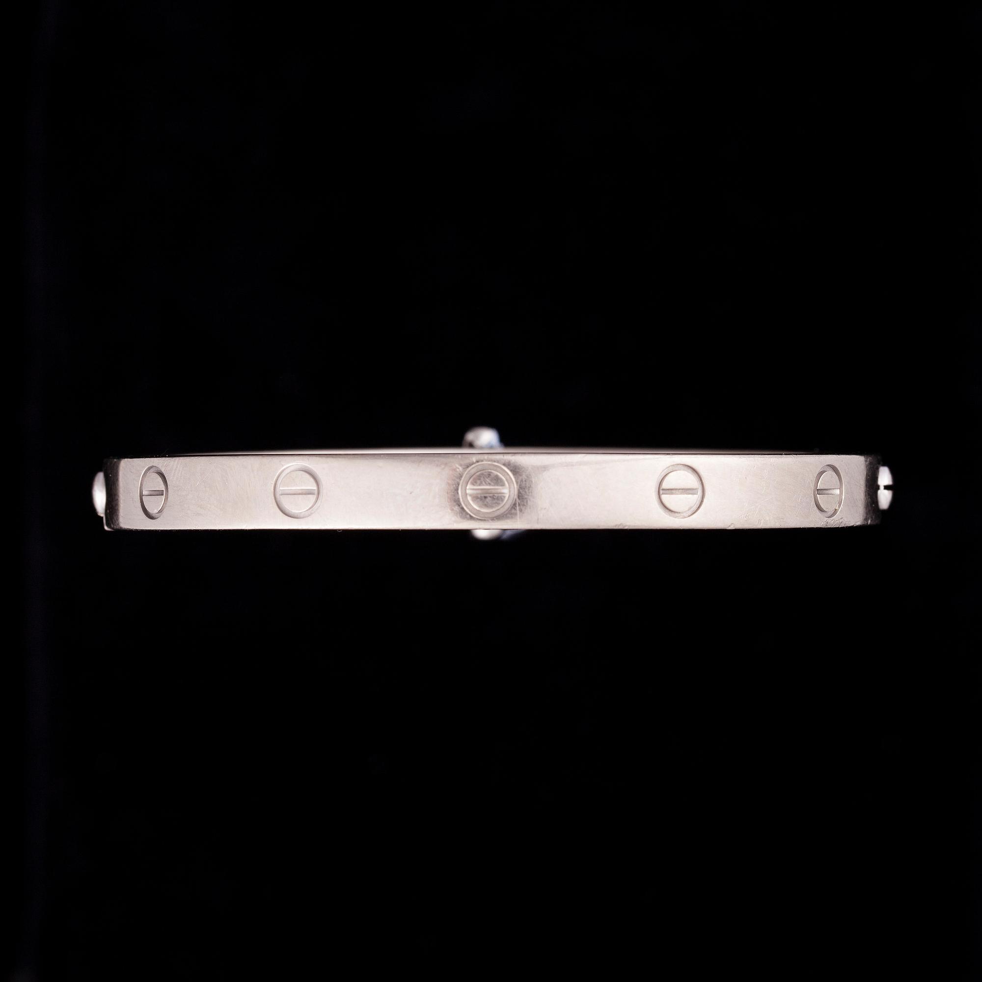 ARMRING, Cartier Love Bracelet, 18K vitguld. Originalask och intyg. 2006.