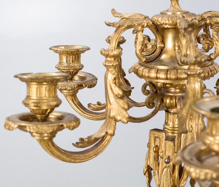 A pair of bronze candelabras from France, second half of the 19th cenutry.