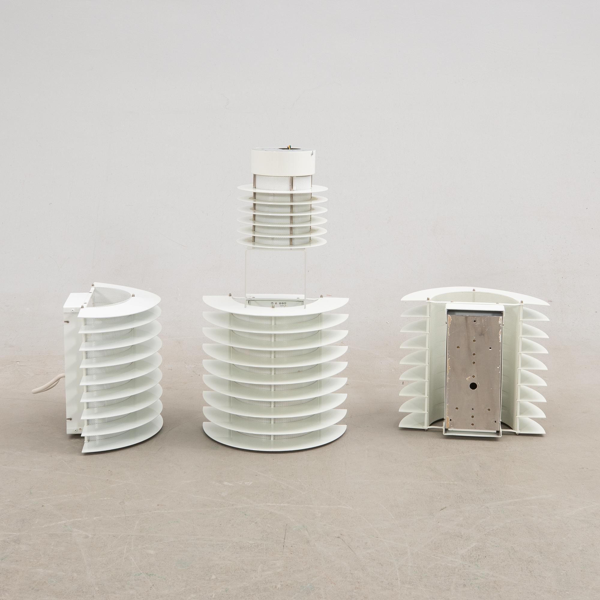 Boréns, wall lamps, 3 pcs, and ceiling lamp, second half of the 20th century.