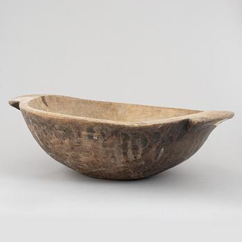A large wooden bowl, Sweden, 19th century.
