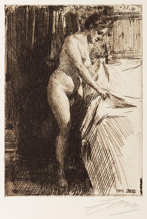 ANDERS ZORN, etsning (I état av I), 1903, signerad med blyerts.