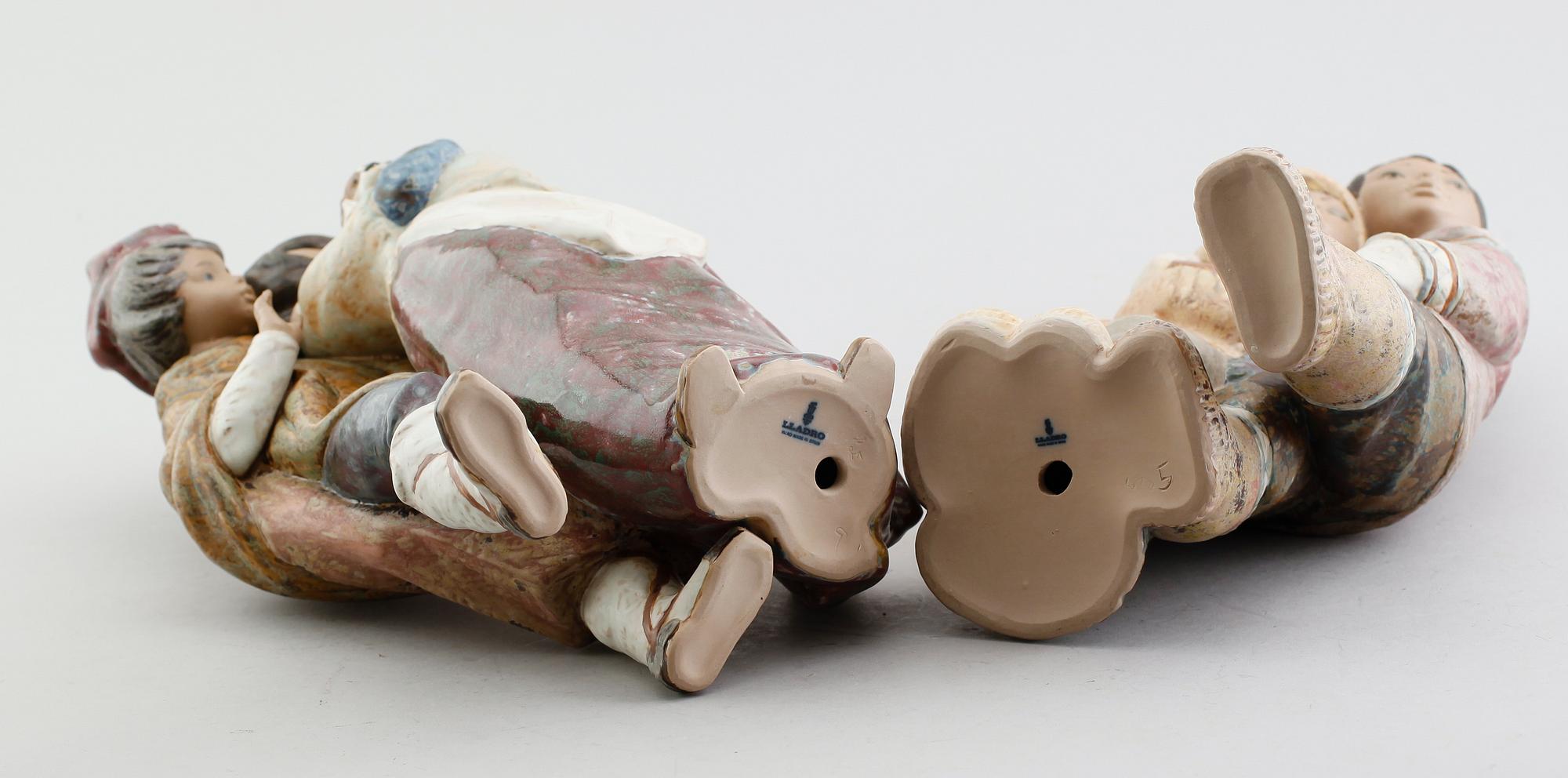 FIGURGRUPPER, 2 st, porslin, Lladro, Spanien, 1900-talets andra hälft.