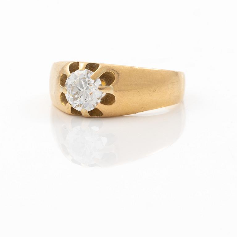Ring, 18K gold with brilliant-cut diamond, 0.60 ct, J Petterssons, Stockholm, 1962.