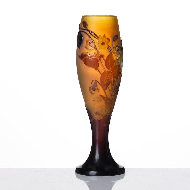 Emile Gallé, an Art Nouveau cameo glass vase, Nancy, France.