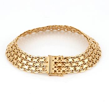 ARMBAND, guld 18K, Stockholms Ädelsmide AB, Stockholm 1960. Vikt ca 25 gram.