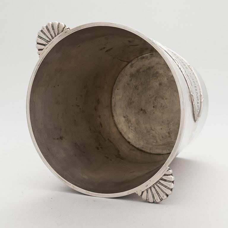 A silver plated brass Charles Heidsieck Champagne cooler.