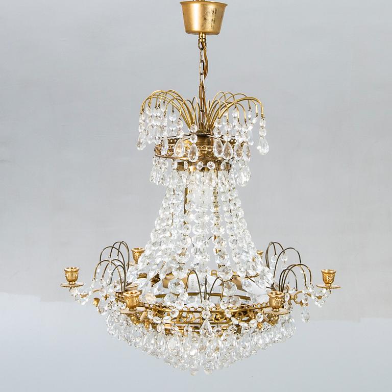 A Gustavian style chandelier mid 1900s/later part.
