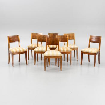 Stolar, 8 st, empire, 1800-talets första hälft.