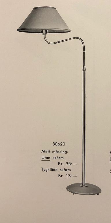 Bertil Brisborg, golvlampa, modell "30620", Nordiska Kompaniet 1940-tal.