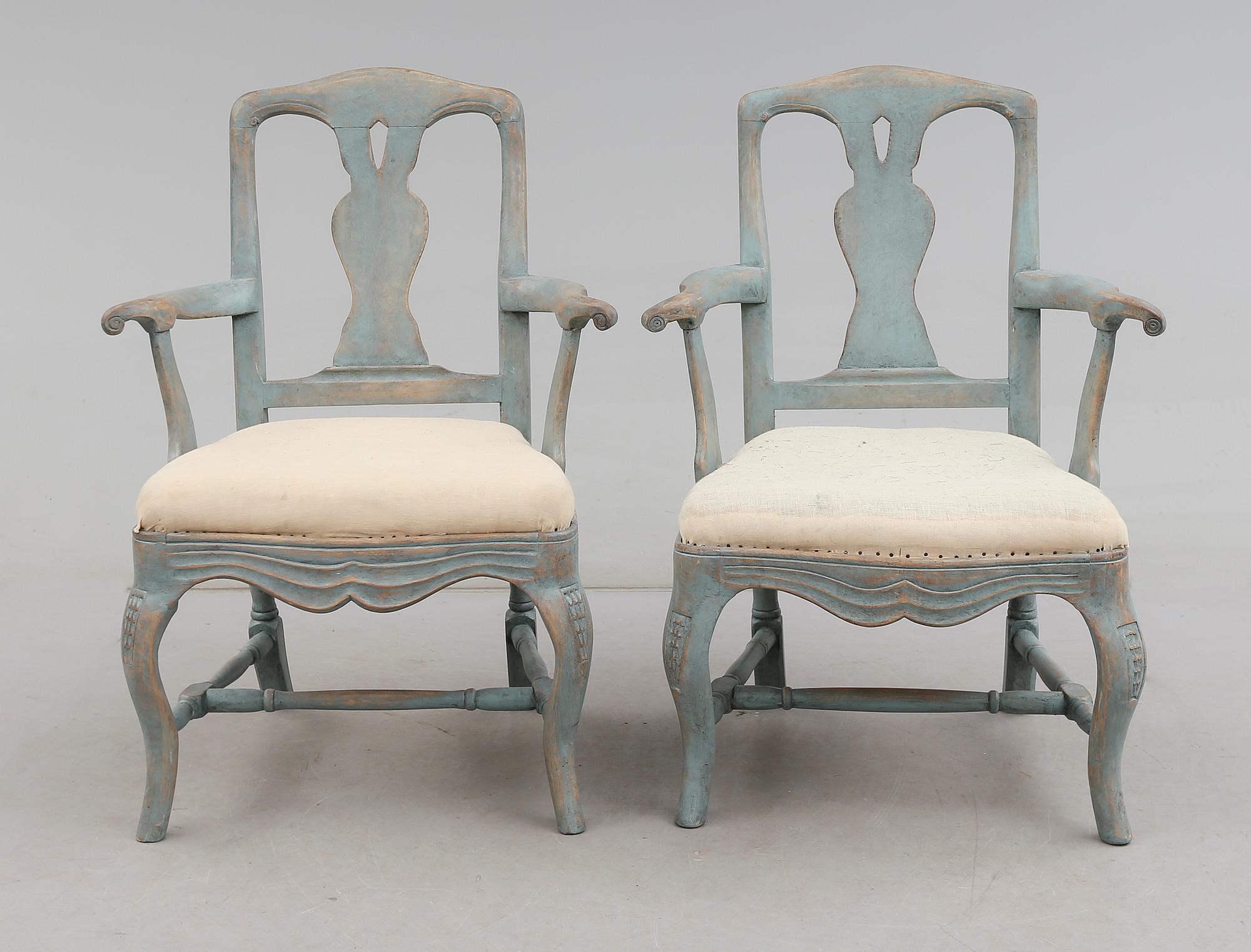 KARMSTOLAR, 1 par, barockstil, 1900-talets första hälft.