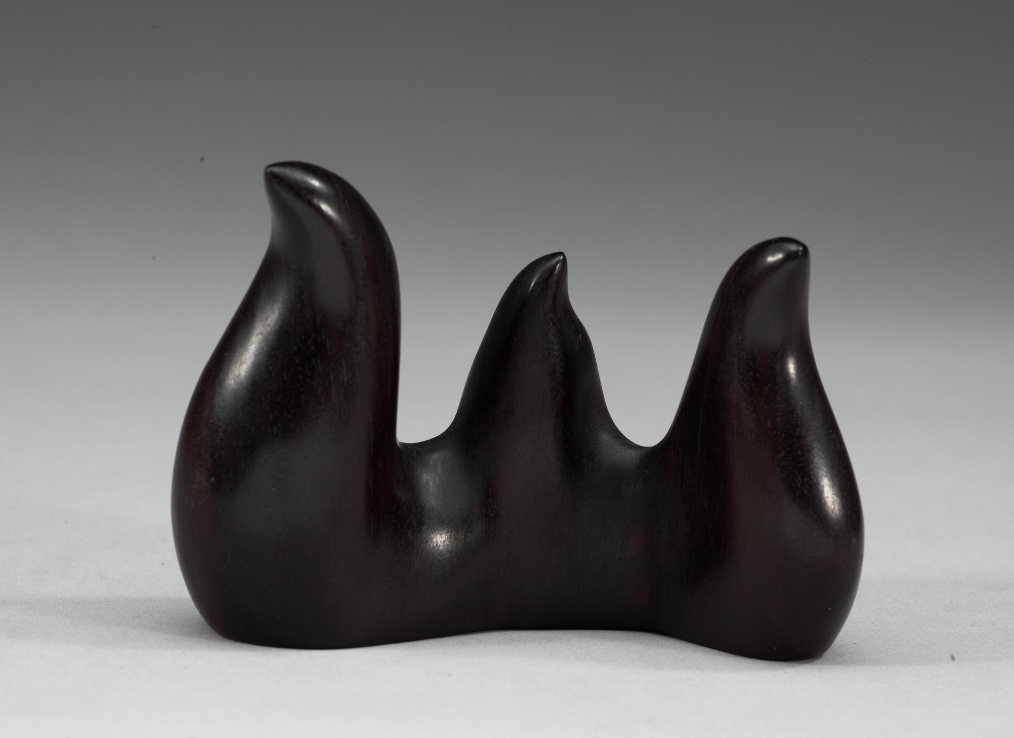 A Zitan wood brush rest, presumably late Qing dynasty.