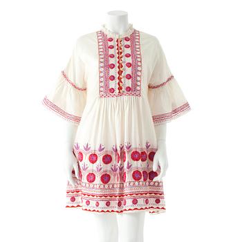 751. ANNA SUI, a white cotton and embroidered dress.