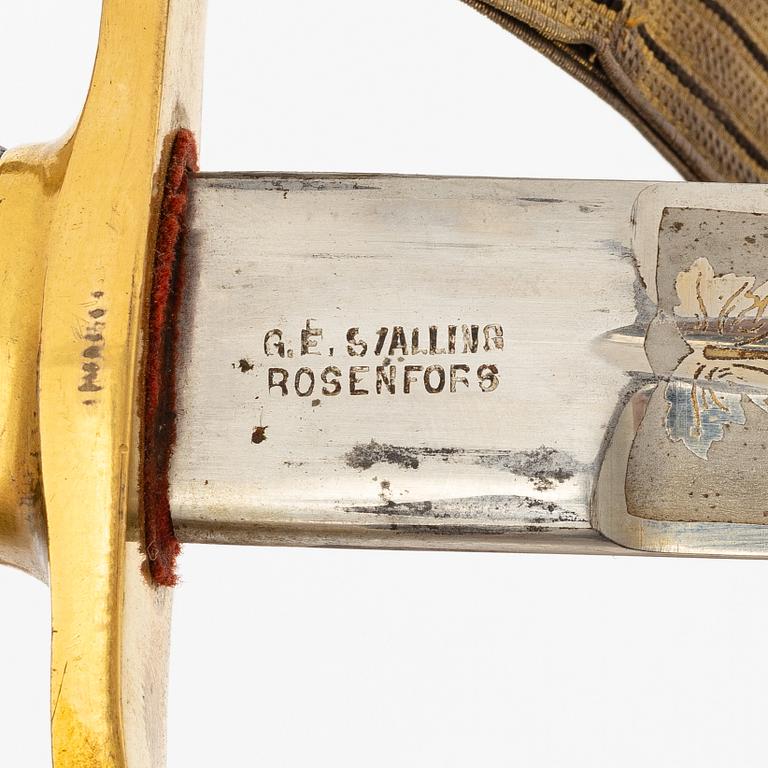 Sabel, svensk, m/1899 för officer, med balja.