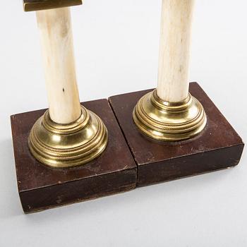 A pair of late empire  candlesticks, ca 1850.
