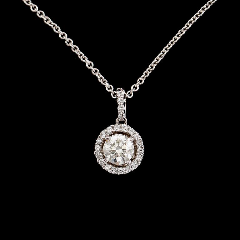 HÄNGE, 18 k vitguld, briljantslipade diamanter tot ca 0.97 ct.