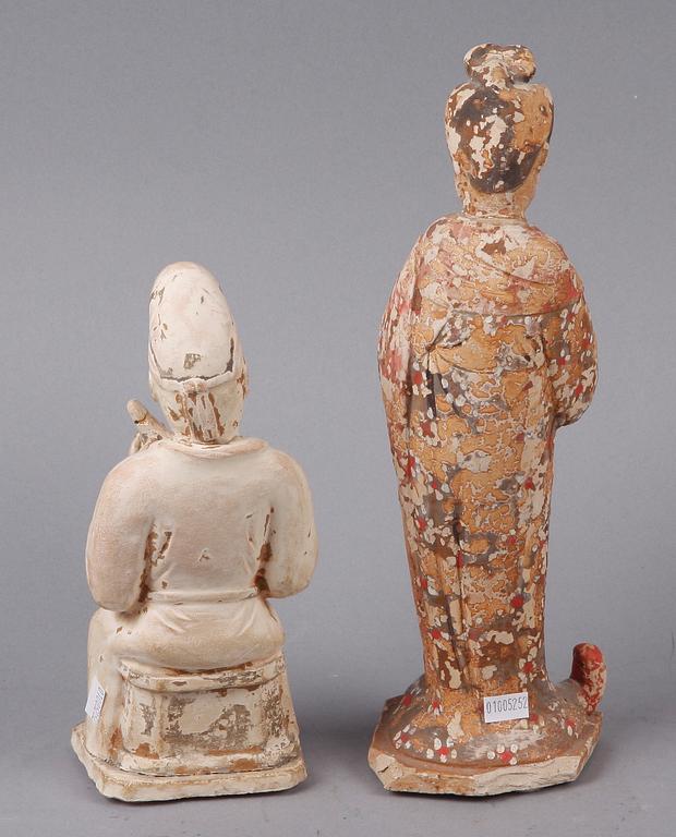 FIGURINER, 2 st, keramik, Tang-stil, Kina.