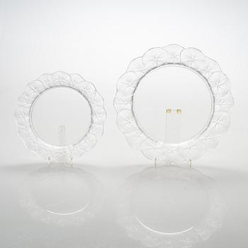Tallrikar, 20 st, "Honfleur", Lalique, Frankrike 1900-talets senare hälft.