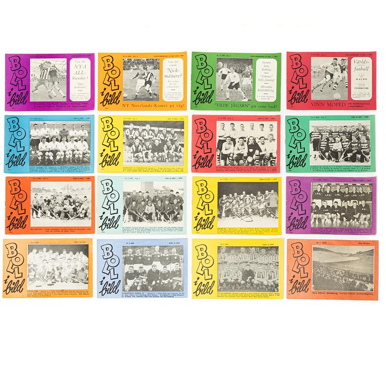 Serietidningar, 16 st, "Boll i bild", 1959 & 1960.