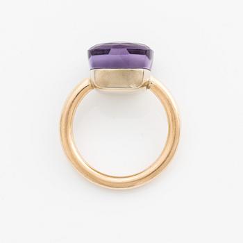 Pomellato ring in 18K gold with a faceted amethyst, "Nudo".