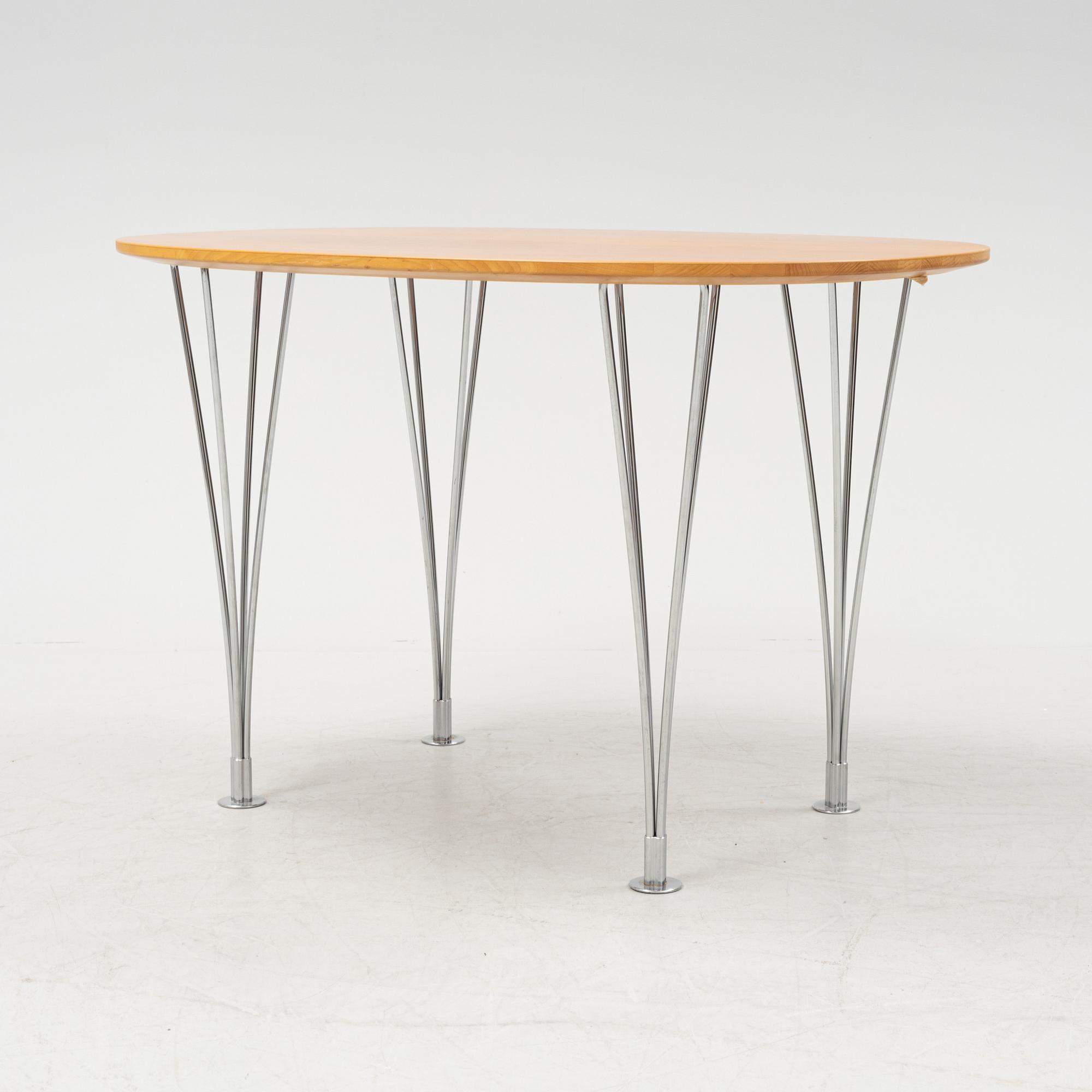 Bruno Mathsson & Piet Hein, a cherry tree 'Superellips' table, Bruno Mathsson International AB, Värnamo, 2003.